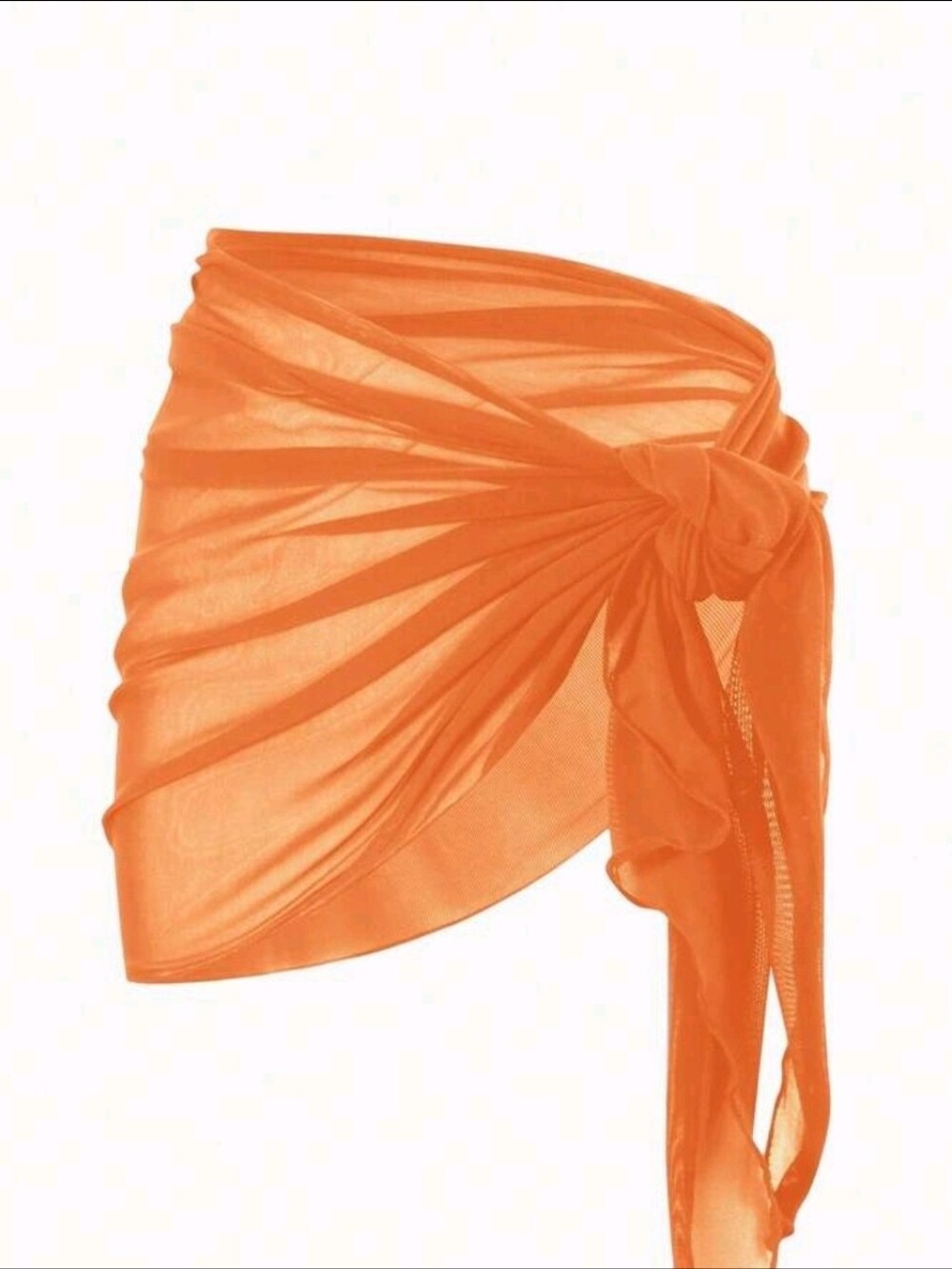 Orange Sheer Sarong Wrap